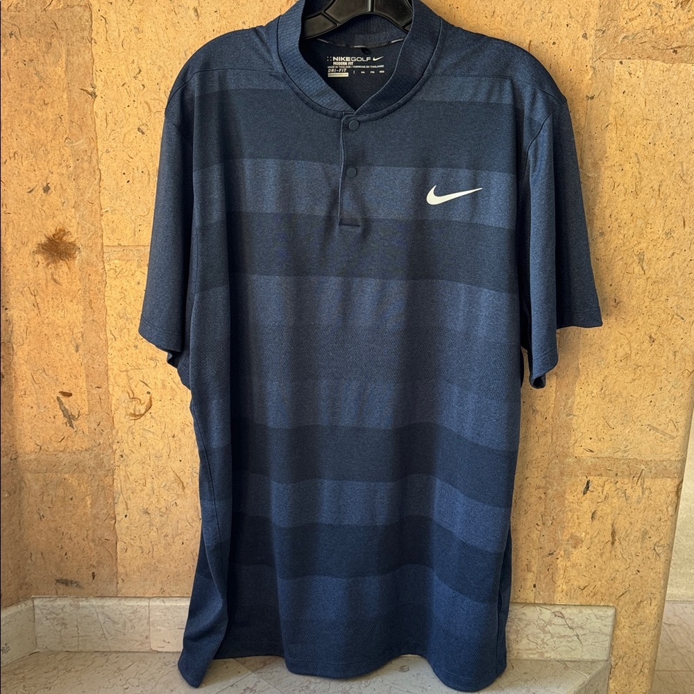 Nike Dri-Fit Navy Striped Golf Polo Size XXL